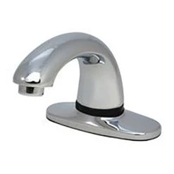 Rubbermaid 1782742 Milano Chrome Single Hole Deck Mounted Hands-Free Sensor Faucet With 3 3/4" Spout, Mixing Valve, And Supply Hoses