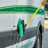 Carlisle 36129775 Flo Thru 10" Green Unflagged Dual Surface Vehicle And Wall Cleaning Brush
