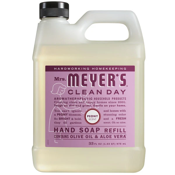 Mrs. Meyer's® Mrs. Meyer's Clean Day 316564 33 Oz. Peony Scented Hand Soap Refill - 6/Case 3 Mrs. Meyer's® Mrs. Meyer's Clean Day 316564 33 Oz. Peony Scented Hand Soap Refill - 6/Case