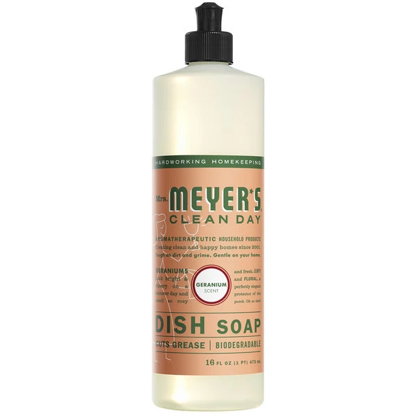 Mrs. Meyer's® Mrs. Meyer's Clean Day 347637 16 Oz. Geranium Scented Dish Soap - 6/Case 3 Mrs. Meyer's® Mrs. Meyer's Clean Day 347637 16 Oz. Geranium Scented Dish Soap - 6/Case
