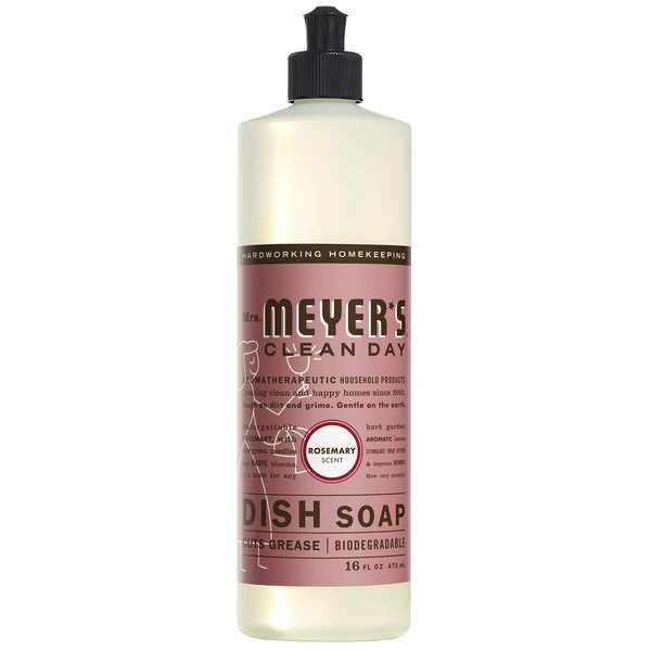 Mrs. Meyer's® Mrs. Meyer's Clean Day 347640 16 Oz. Rosemary Scented Dish Soap - 6/Case 3 Mrs. Meyer's® Mrs. Meyer's Clean Day 347640 16 Oz. Rosemary Scented Dish Soap - 6/Case