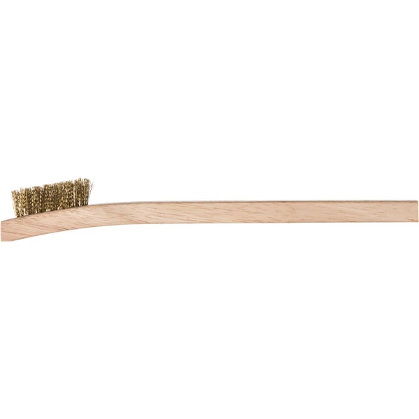 Carlisle 3613B00 Flo Pac 7 1/4" Brass Utility Brush With Wooden Handle 4 Carlisle 3613B00 Flo Pac 7 1/4" Brass Utility Brush With Wooden Handle - Image 2