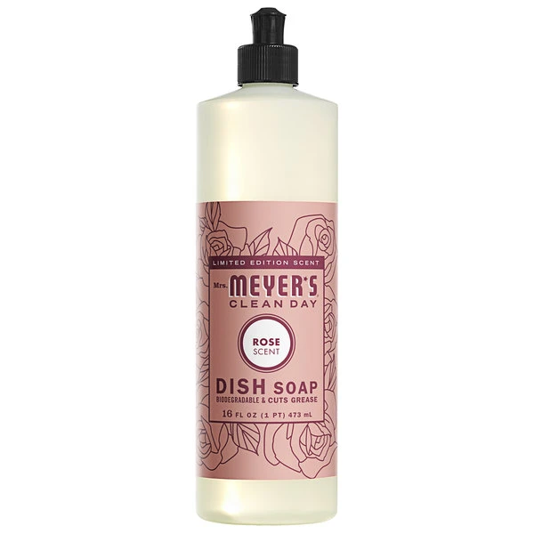 Mrs. Meyer's® Mrs. Meyer's Clean Day 347630 16 Oz. Rose Scented Dish Soap - 6/Case 3 Mrs. Meyer's® Mrs. Meyer's Clean Day 347630 16 Oz. Rose Scented Dish Soap - 6/Case