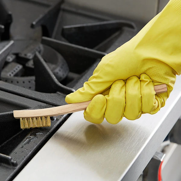 Carlisle 3613B00 Flo Pac 7 1/4" Brass Utility Brush With Wooden Handle 3 Carlisle 3613B00 Flo Pac 7 1/4" Brass Utility Brush With Wooden Handle