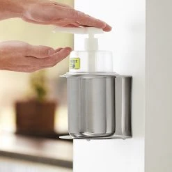 Steril-Sil CHS-1-DCHP 30 Oz. Stainless Steel Refillable Hand Soap / Sanitizer Dispenser -Rubbermaid shop 2081208