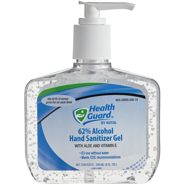 Kutol 5619 Health Guard 8 Oz. Dye And Fragrance Free 62% Alcohol Instant Hand Sanitizer Gel 4 Kutol 5619 Health Guard 8 Oz. Dye And Fragrance Free 62% Alcohol Instant Hand Sanitizer Gel - Image 2