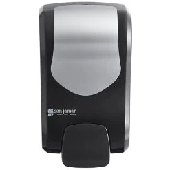 San Jamar SF970BKSS Summit Rely Black Manual Foam Hand Soap And Sanitizer Dispenser - 5 3/16" X 4" X 8 7/8" -Rubbermaid shop 2123230