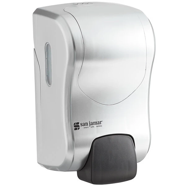 San Jamar SF970SS Summit Rely Silver Manual Foam Hand Soap And Sanitizer Dispenser - 5 3/16" X 4" X 8 7/8" 4 San Jamar SF970SS Summit Rely Silver Manual Foam Hand Soap And Sanitizer Dispenser - 5 3/16" X 4" X 8 7/8" - Image 2