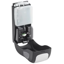 San Jamar SHF970BKSS Summit Rely Black Hybrid Automatic Foam Hand Soap And Sanitizer Dispenser - 5 1/2" X 4" X 12" -Rubbermaid shop 2123500