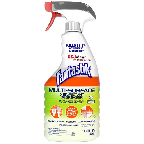 Fantastik® SC Johnson 311836 Fantastik® 32 Oz. Multi-Surface Disinfectant Degreaser - 8/Case 3 Fantastik® SC Johnson 311836 Fantastik® 32 Oz. Multi-Surface Disinfectant Degreaser - 8/Case