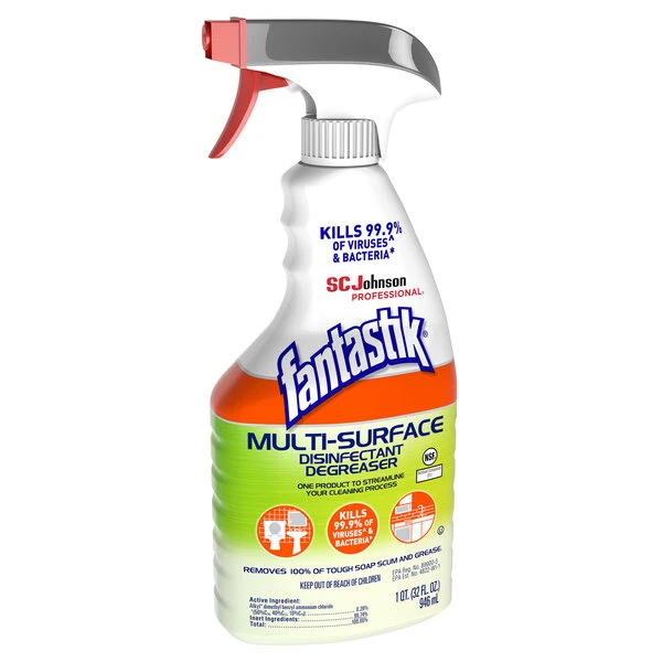 Fantastik® SC Johnson 311836 Fantastik® 32 Oz. Multi-Surface Disinfectant Degreaser - 8/Case 4 Fantastik® SC Johnson 311836 Fantastik® 32 Oz. Multi-Surface Disinfectant Degreaser - 8/Case - Image 2