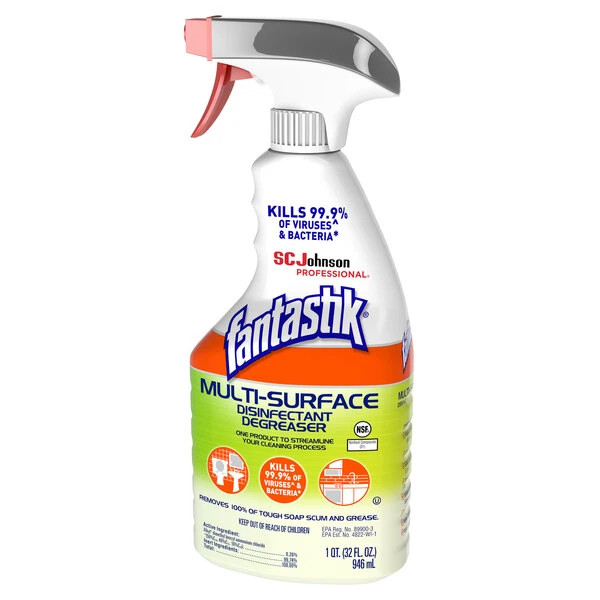 Fantastik® SC Johnson 311836 Fantastik® 32 Oz. Multi-Surface Disinfectant Degreaser - 8/Case 5 Fantastik® SC Johnson 311836 Fantastik® 32 Oz. Multi-Surface Disinfectant Degreaser - 8/Case - Image 3