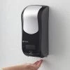 San Jamar SH970BKSS Summit Rely Black Hybrid Automatic Hand Soap, Sanitizer, And Lotion Dispenser - 5 1/2" X 4" X 12" -Rubbermaid shop 2135240