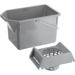 Rubbermaid FG619400STL 15 Qt. Gray Pail And Mop Strainer Combo -Rubbermaid shop 2177557