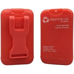 Cleanint, LLC Cleanint Cleanhands CH02RET-RED Red Clip-On Hand Sanitizer Dispenser - 2/Pack