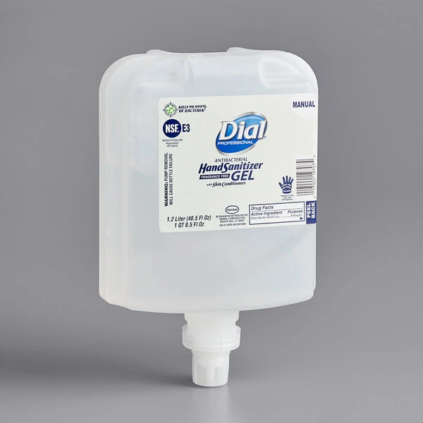 Dial® Dial DIA19708 1700 Universal Manual 1.2 Liter Antibacterial Gel Hand Sanitizer Refill 4 Dial® Dial DIA19708 1700 Universal Manual 1.2 Liter Antibacterial Gel Hand Sanitizer Refill - Image 2