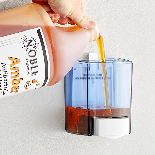Noble Chemical 1 Gallon / 128 Oz. Amber Liquid Antibacterial Hand Soap - 4/Case 3 Noble Chemical 1 Gallon / 128 Oz. Amber Liquid Antibacterial Hand Soap - 4/Case