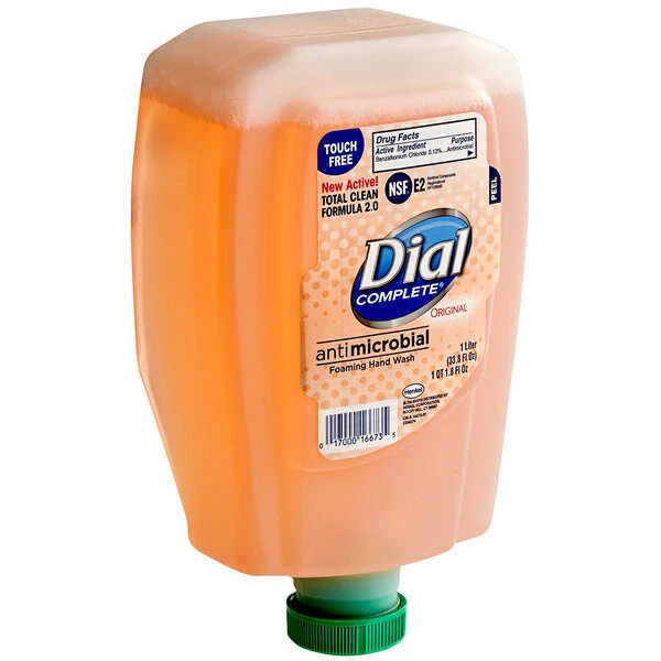 Dial® Dial DIA16674 Complete Original Antibacterial 1 Liter Foaming Hand Wash FIT Universal Touch-Free Refill 4 Dial® Dial DIA16674 Complete Original Antibacterial 1 Liter Foaming Hand Wash FIT Universal Touch-Free Refill - Image 2