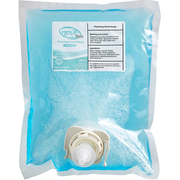 Noble Chemical Novo Pro Series Clean Scent Foaming Hand Soap Refill 1,000 ML - 6/Case 4 Noble Chemical Novo Pro Series Clean Scent Foaming Hand Soap Refill 1,000 ML - 6/Case - Image 2