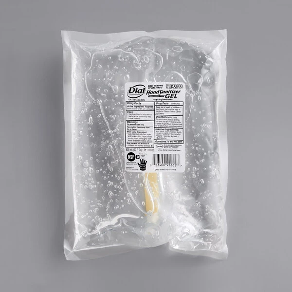 Dial® Dial DIA95862 800 ML Antibacterial Gel Hand Sanitizer Refill Pouch - 12/Case 5 Dial® Dial DIA95862 800 ML Antibacterial Gel Hand Sanitizer Refill Pouch - 12/Case - Image 3
