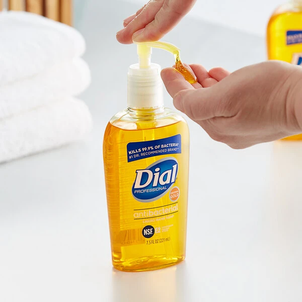 Dial® Dial DIA84014 Professional Gold 7.5 Oz. Antibacterial Liquid Hand Soap - 12/Case 3 Dial® Dial DIA84014 Professional Gold 7.5 Oz. Antibacterial Liquid Hand Soap - 12/Case