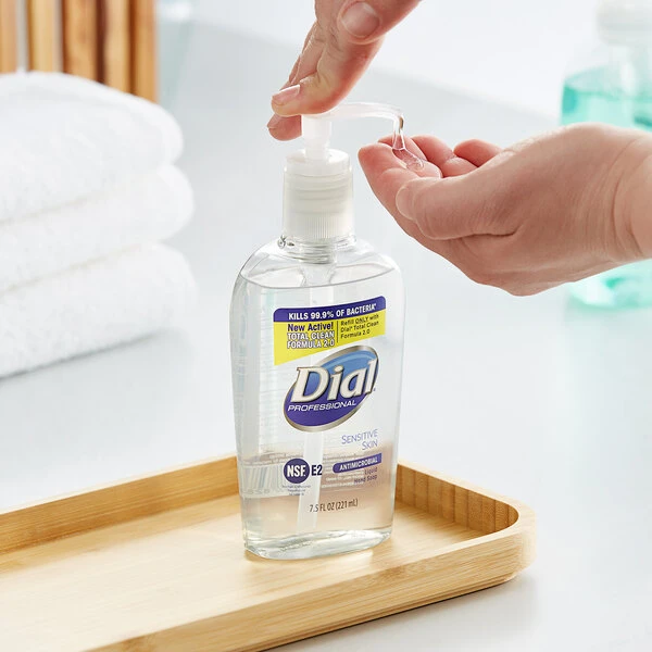 Dial® Dial DIA82834 Professional 7.5 Oz. Sensitive Skin Antibacterial Liquid Hand Soap - 12/Case 3 Dial® Dial DIA82834 Professional 7.5 Oz. Sensitive Skin Antibacterial Liquid Hand Soap - 12/Case