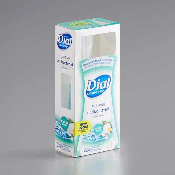Dial® Dial DIA09316 Complete 7.5 Oz. Coconut Water Antibacterial Foaming Hand Wash - 8/Case 4 Dial® Dial DIA09316 Complete 7.5 Oz. Coconut Water Antibacterial Foaming Hand Wash - 8/Case - Image 2