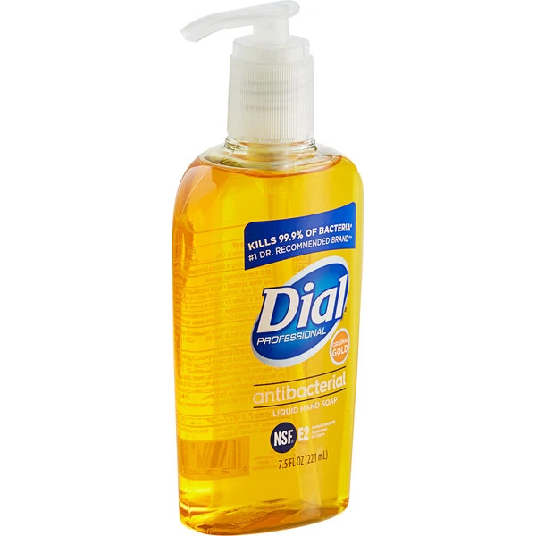 Dial® Dial DIA84014 Professional Gold 7.5 Oz. Antibacterial Liquid Hand Soap - 12/Case 4 Dial® Dial DIA84014 Professional Gold 7.5 Oz. Antibacterial Liquid Hand Soap - 12/Case - Image 2