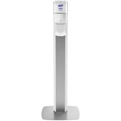 Purell® 7306-DS-SLV Messenger™ ES6 1200 ML White Automatic Hand Sanitizer Dispenser With Silver Panel Floor Stand