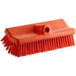 Carlisle 40423EC24 Sparta Spectrum 10" Hi-Lo Orange Floor Scrub Brush