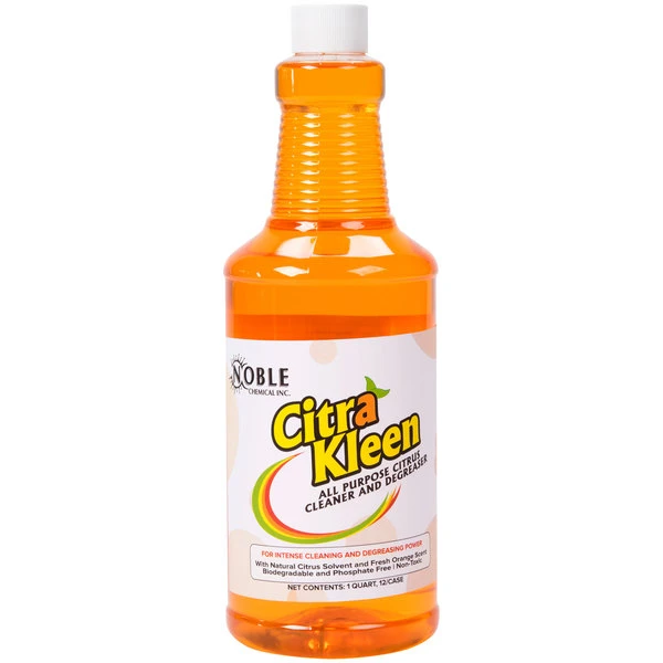 Noble Chemical CitraKleen 1 Qt. (32 Oz.) All Purpose Citrus Cleaner & Degreaser - 12/Case 4 Noble Chemical CitraKleen 1 Qt. (32 Oz.) All Purpose Citrus Cleaner & Degreaser - 12/Case - Image 2