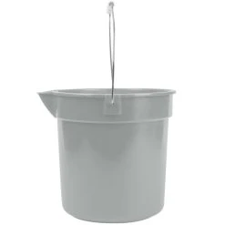 Continental 8110GY Huskee 10 Qt. Gray Round Utility Bucket -Rubbermaid shop 554636