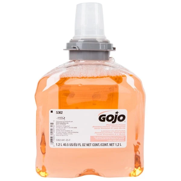 GOJO® 5362-02 TFX Premium 1200 ML Fresh Fruit Foaming Antibacterial Hand Soap 4 GOJO® 5362-02 TFX Premium 1200 ML Fresh Fruit Foaming Antibacterial Hand Soap - Image 2