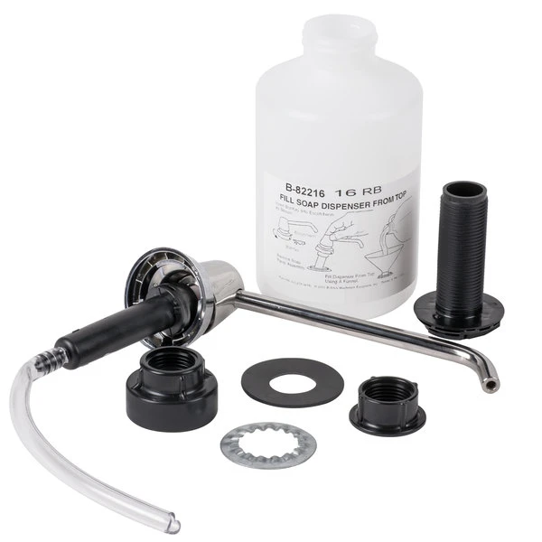 Bobrick B-82216 Deck Mounted 20 Oz. Liquid Soap Dispenser 4 Bobrick B-82216 Deck Mounted 20 Oz. Liquid Soap Dispenser - Image 2