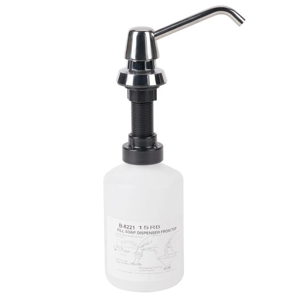 Bobrick B-8221 Deck Mounted 20 Oz. Liquid Soap Dispenser 3 Bobrick B-8221 Deck Mounted 20 Oz. Liquid Soap Dispenser