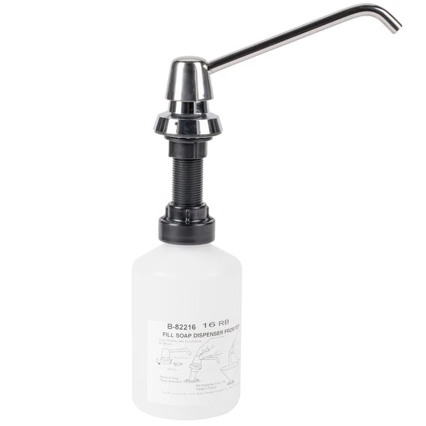 Bobrick B-82216 Deck Mounted 20 Oz. Liquid Soap Dispenser 3 Bobrick B-82216 Deck Mounted 20 Oz. Liquid Soap Dispenser