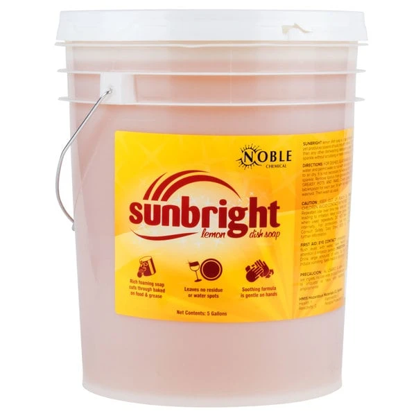 Noble Chemical Sunbright 5 Gallon / 640 Oz. Liquid Dish Soap 4 Noble Chemical Sunbright 5 Gallon / 640 Oz. Liquid Dish Soap - Image 2