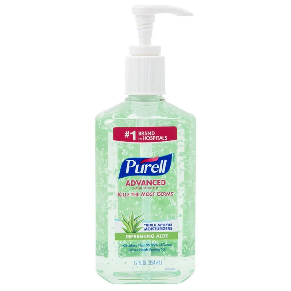 Purell® 3639-12 Advanced With Aloe 12 Oz. Gel Instant Hand Sanitizer - 12/Case 4 Purell® 3639-12 Advanced With Aloe 12 Oz. Gel Instant Hand Sanitizer - 12/Case - Image 2