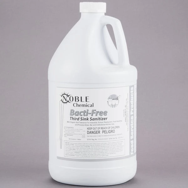 Noble Chemical 1 Gallon / 128 Oz. Bacti-Free Third Sink Sanitizer - 4/Case 4 Noble Chemical 1 Gallon / 128 Oz. Bacti-Free Third Sink Sanitizer - 4/Case - Image 2